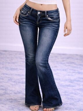 Y2K Bubblegum Dark Wash Low Rise Bootcut Jeans